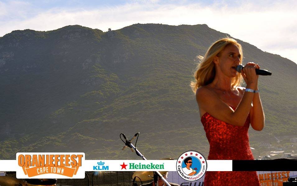 Myrthe Buijs performing at Oranjefeest, Hout Bay Beach