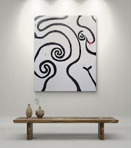 Abstract painting by Myrthe Buijs